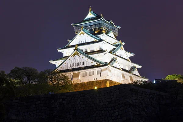 夜、日本大阪城. — ストック写真