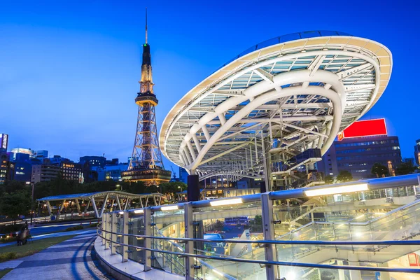 日本の夜名古屋都市景観 — ストック写真