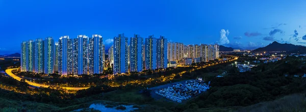 Tin shui wai dzielnicy hong kong nocą — Zdjęcie stockowe