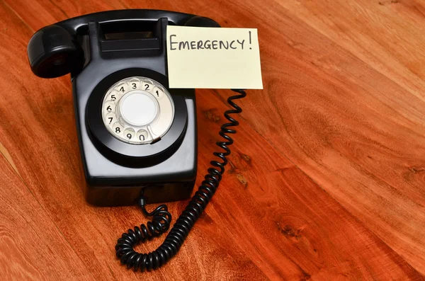 Black retro bakelite telephone — Stock Photo, Image