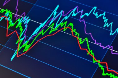 Stock market graph on a tablet computer clipart