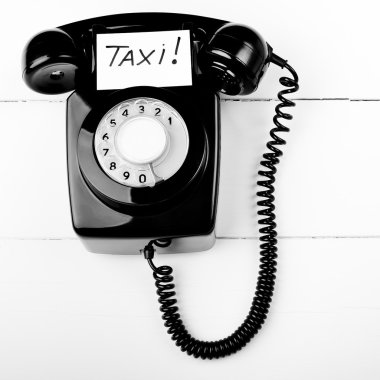 Taxi cab telephone line clipart
