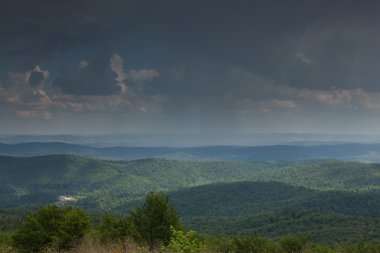 Yaz aylarında yağmur Bieszczady dağ altında