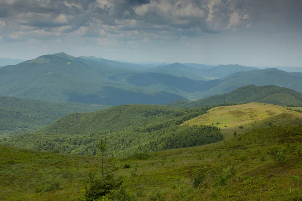 Summertime midday in Bieszczady Mountain range — Stock Photo, Image