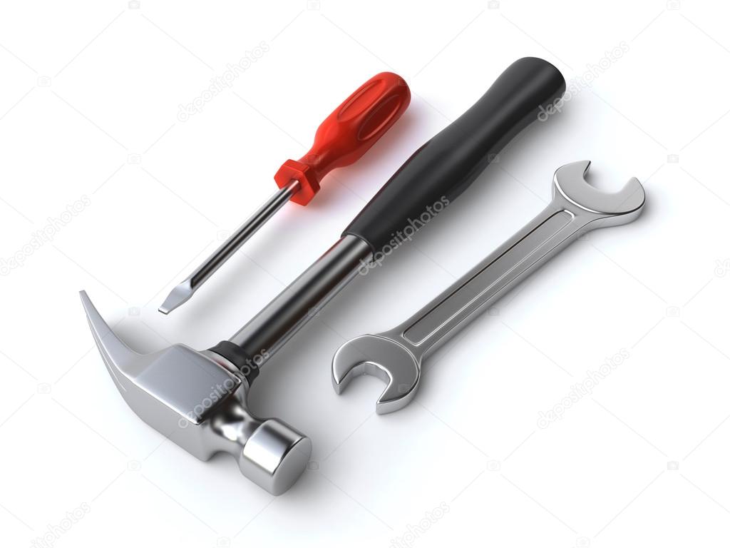 Hammer, wrench and screwdriver Stock Photo by ©devke 12784339