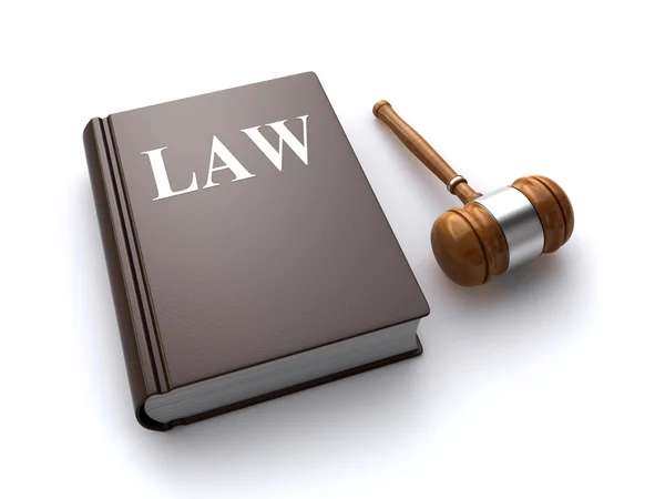 Law book and gavel — Stock Photo, Image