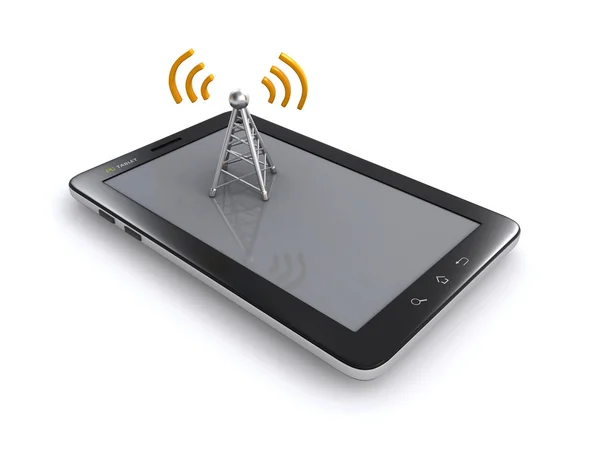 Tablet e antenna wireless — Foto Stock