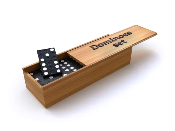 Domino i en låda — Stockfoto