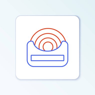 Beyaz arkaplanda diş ipi simgesi izole edildi. Renkli taslak konsepti. Vektör