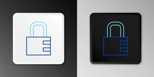 Línea Icono seguro de bloqueo combinado aislado sobre fondo gris. Candado de combinación. Seguridad, seguridad, protección, contraseña, privacidad. Concepto de esquema colorido. Vector — Vector de stock