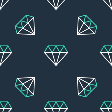 Elmas çizgisi simgesi siyah arkaplanda izole edilmiş. Mücevher sembolü. Mücevher taşı. Vektör