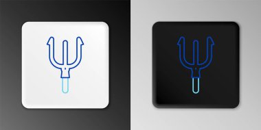 Neptune Trident çizgisi simgesi gri arkaplanda izole edildi. Renkli taslak konsepti. Vektör