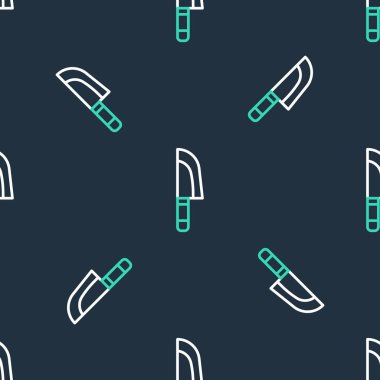 Çizgi Bıçak simgesi siyah arkaplanda izole edilmiş. Çatal bıçak sembolü. Vektör