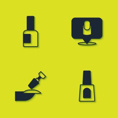 Bir şişe oje, manikür ve manikür için öğütücü. Vektör