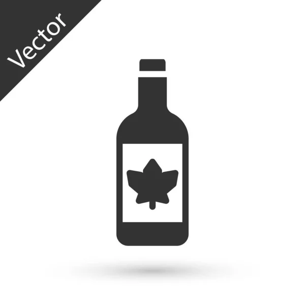 Ícone de garrafa de cerveja cinza isolado no fundo branco. Vetor — Vetor de Stock
