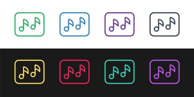 Satır Müzik, ton simgesi siyah ve beyaz arkaplanda izole edildi. Vektör