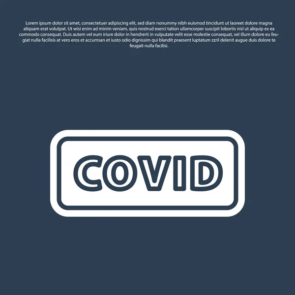 Blaue Linie Coronavirus covid-19 Symbol isoliert auf blauem Hintergrund. Bakterien und Keime, Zellkrebs, Mikroben, Pilze. Vektor. — Stockvektor