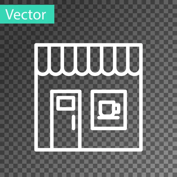 Línea blanca Icono de la cafetería aislado sobre fondo transparente. Vector — Vector de stock