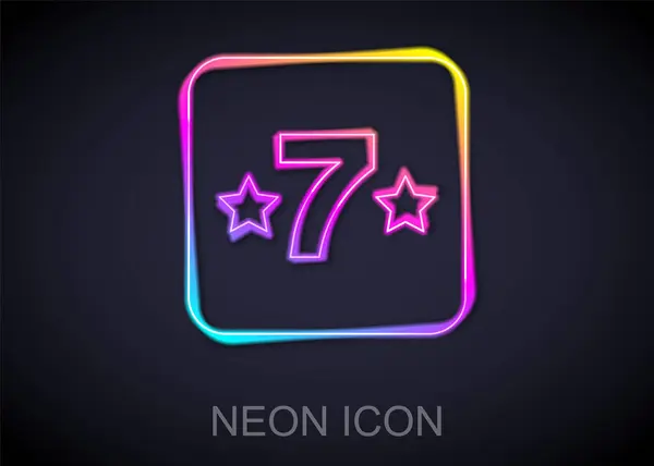 Ragyogó neon vonal Kaszinó nyerőgép lóhere szimbólum ikon elszigetelt fekete alapon. Szerencsejáték. Vektor — Stock Vector