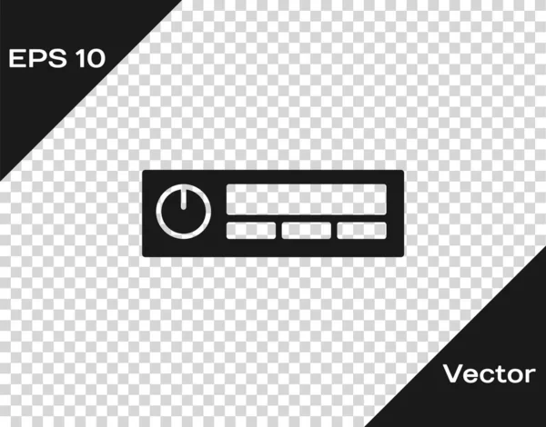 Schwarzes Car Audio Symbol isoliert auf transparentem Hintergrund. Fm Radio Auto Audio-Symbol. Vektor — Stockvektor