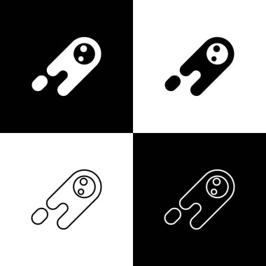 Kuyruklu Yıldızı siyah beyaz arkaplanda izole edilmiş bir şekilde hızla düşen simgeye ayarla. Vektör