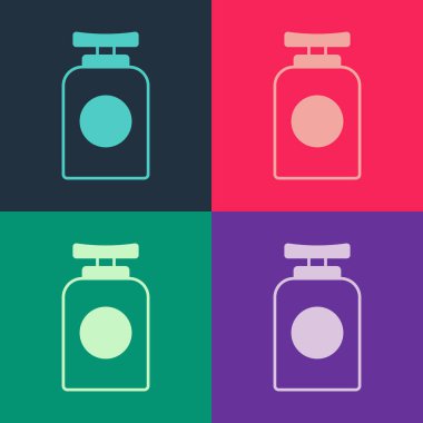 El kremi ikonunun pop sanat tüpü renk arkaplanında izole edilmiş. Vektör