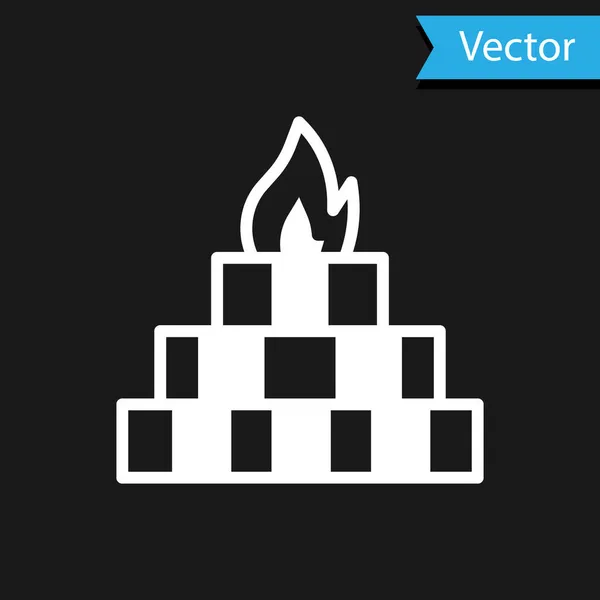 Ícone Yagna branco isolado no fundo preto. Vetor — Vetor de Stock