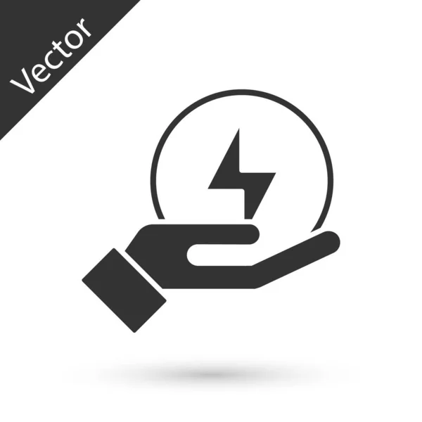 Grey Lightning bolt icon isolated on white background. Flash sign. Charge flash icon. Thunder bolt. Lighting strike. Vector — Stock Vector