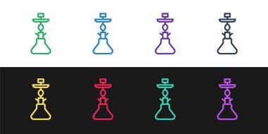 Nargile simgesini siyah beyaz arkaplanda izole et. Vektör