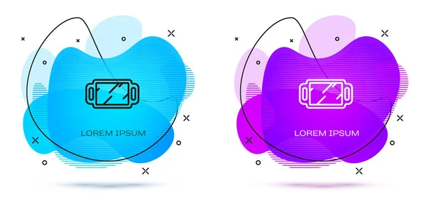 Linea Icona specchio a mano isolato su sfondo bianco. Bandiera astratta con forme liquide. Illustrazione vettoriale — Vettoriale Stock