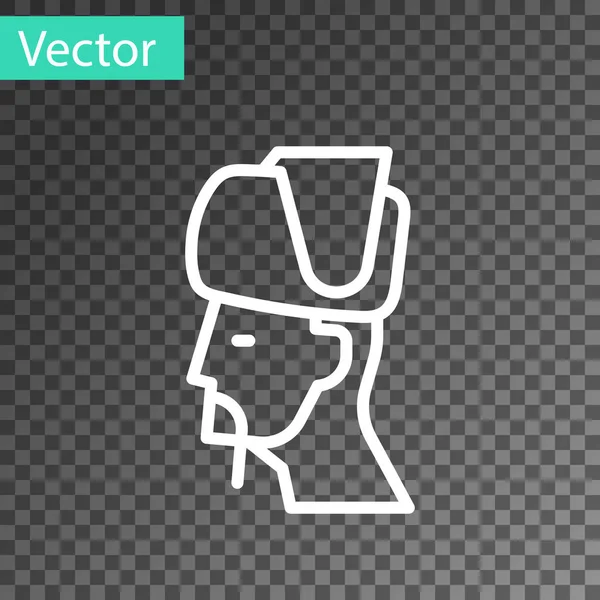 Línea blanca icono cosaco ucraniano aislado sobre fondo transparente. Vector — Vector de stock