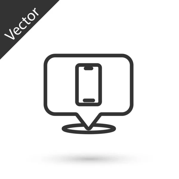 Línea gris Icono de servicio de reparación de teléfono aislado sobre fondo blanco. Ajuste, servicio, ajuste, mantenimiento, reparación, fijación. Vector — Vector de stock