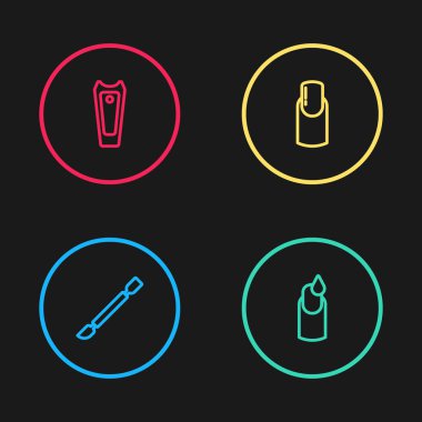 Manikür, manikür, manikür ve kesme ikonu yapın. Vektör