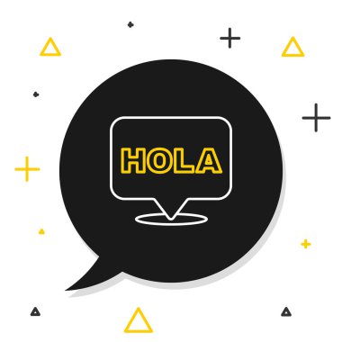 Hat Hola simgesi beyaz arkaplanda izole edildi. Renkli taslak konsepti. Vektör
