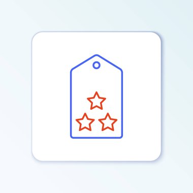 Beyaz arka planda askeri sınıf ikonu izole edildi. Askeri rozet işareti. Renkli taslak konsepti. Vektör