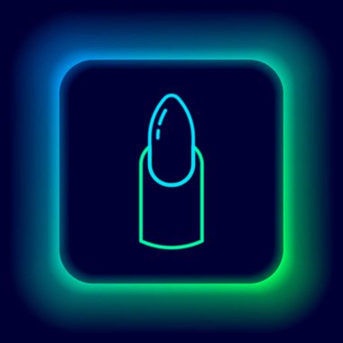 Parlayan neon hattı manikür ikonu siyah arkaplanda izole edildi. Renkli taslak konsepti. Vektör