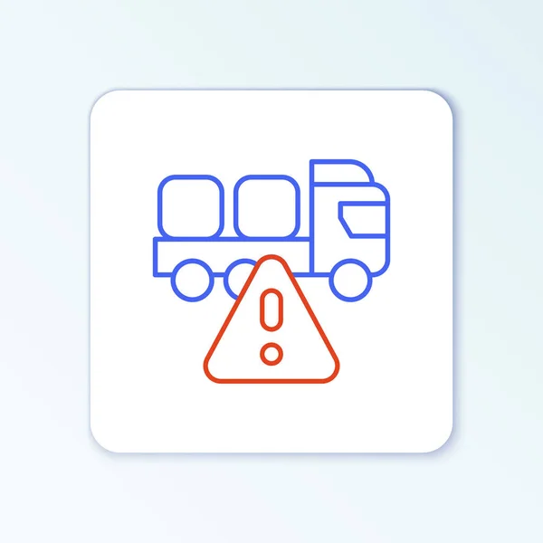 Line Stop livraison camion cargo icône du véhicule isolé sur fond blanc. Concept de contour coloré. Vecteur — Image vectorielle