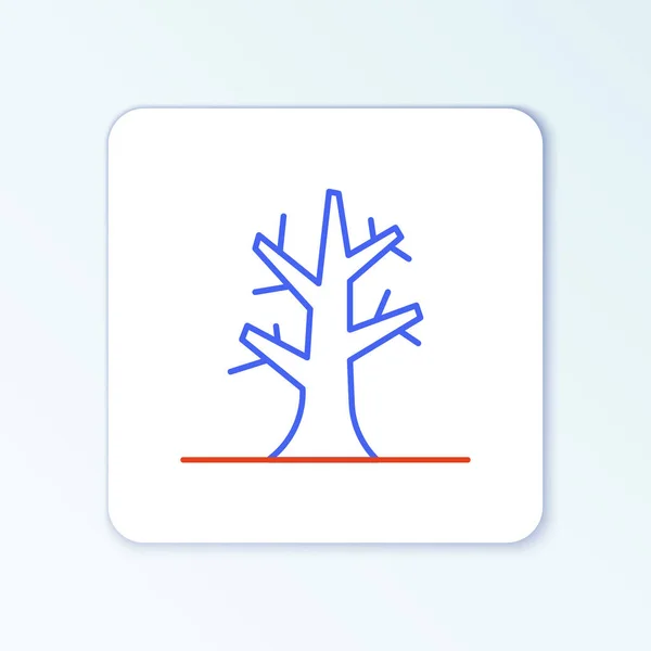在白色背景上孤立的线型裸树图标。五彩缤纷的概念.B.病媒 — 图库矢量图片