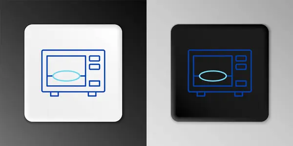 Line Magnetron oven pictogram geïsoleerd op grijze achtergrond. pictogram huishoudelijke apparaten. Kleurrijk concept. Vector — Stockvector