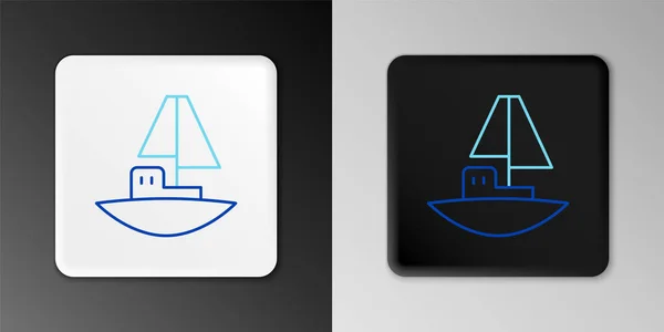 Linea icona barca giocattolo isolato su sfondo grigio. Concetto di contorno colorato. Vettore — Vettoriale Stock