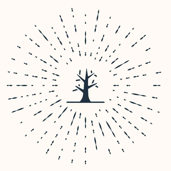 Иконка "Серо-голубое дерево" выделена на бежевом фоне. Абстрактные круговые случайные точки. Вектор — стоковый вектор