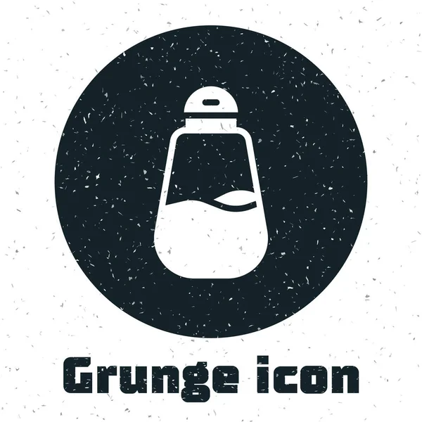 Grunge Salt Symbol isoliert auf weißem Hintergrund. Gewürze kochen. Monochrome Vintage-Zeichnung. Vektor — Stockvektor