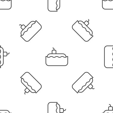 Gri çizgi denizaltı ikonu beyaz arka planda izole edilmiş kusursuz desen. Askeri gemi. Vektör