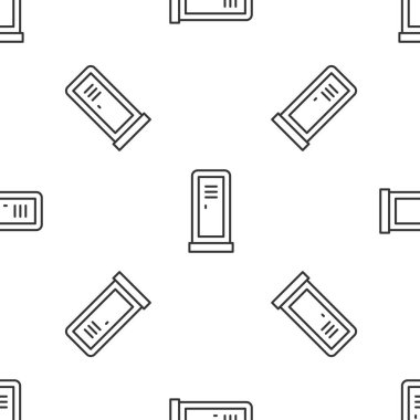 Gri çizgili dolap ya da hokey, futbol, basketbol takımı ya da işçiler için soyunma odası beyaz arka planda izole edilmiş kusursuz desen. Vektör