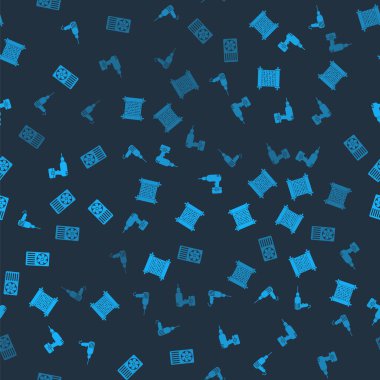 Matkap makinesini, kağıt tomarını ve klimayı kusursuz desene ayarlayın. Vektör