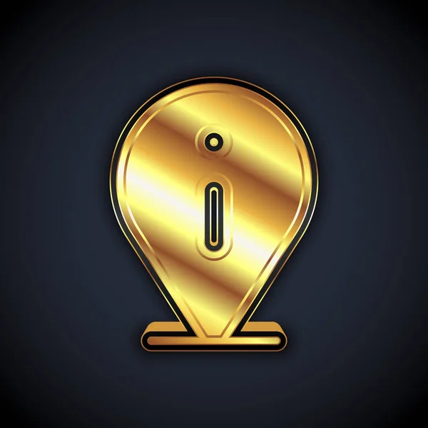 Gold Information icoon geïsoleerd op zwarte achtergrond. Vector — Stockvector