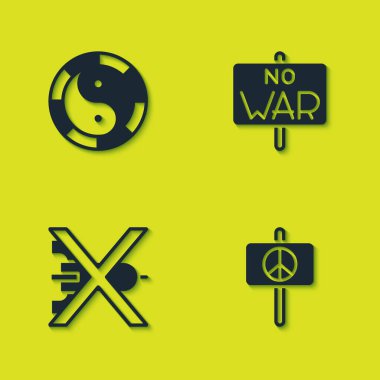 Yin Yang sembolü, barış, savaş ve ikon yok. Vektör