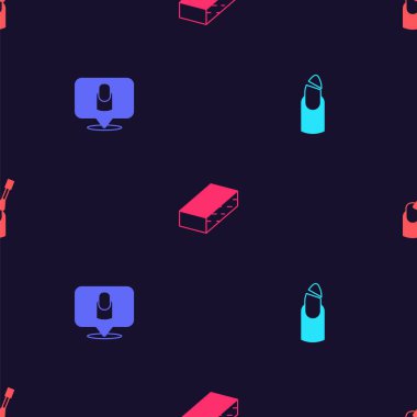 Kırık tırnak, manikür, tırnak törpüsü ve manikürü pürüzsüz desene göre ayarla. Vektör