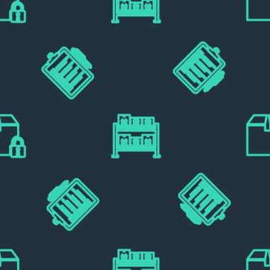 Depo hattını ayarla, teslimat listesinin doğrulanması ve paketlerin kusursuz bir şekilde kilitlenmesi. Vektör