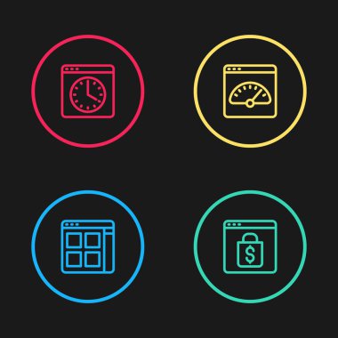 Satır Tarayıcı dosyalarını, çevrimiçi alışverişi ekranda, dijital hız göstergesini ve pencere simgesini ayarla. Vektör